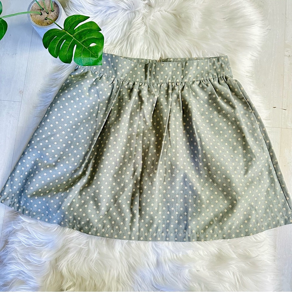 Freeway Pleated Polka Dot Skirt With Pockets, Small